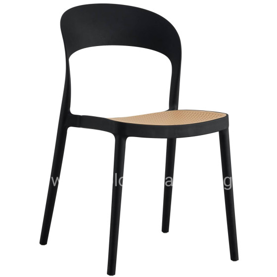 CHAIR POLYPROPYLENE CLEO HM5936.02 BLACK-BEIGE 41x53x81Hcm.