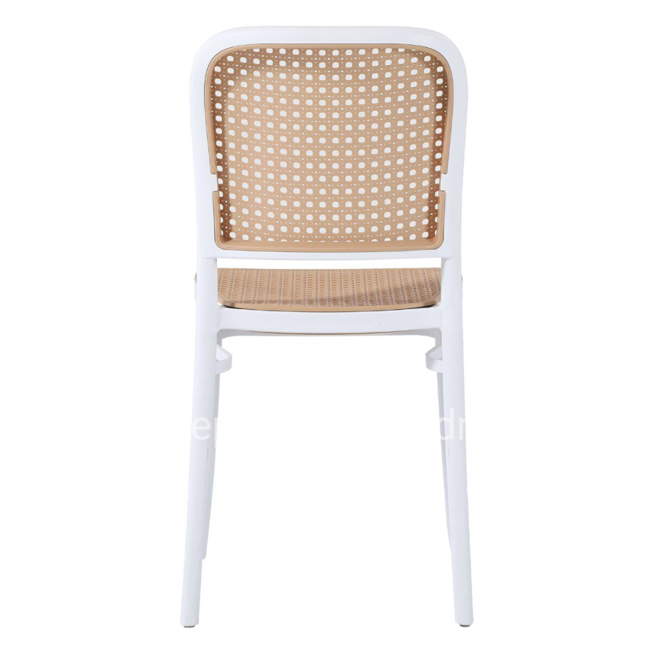 CHAIR POLYPROPYLENE FLOW HM5937.01 WHITE WITH BEIGE SEAT AND BACKREST 41x49x102Hcm.