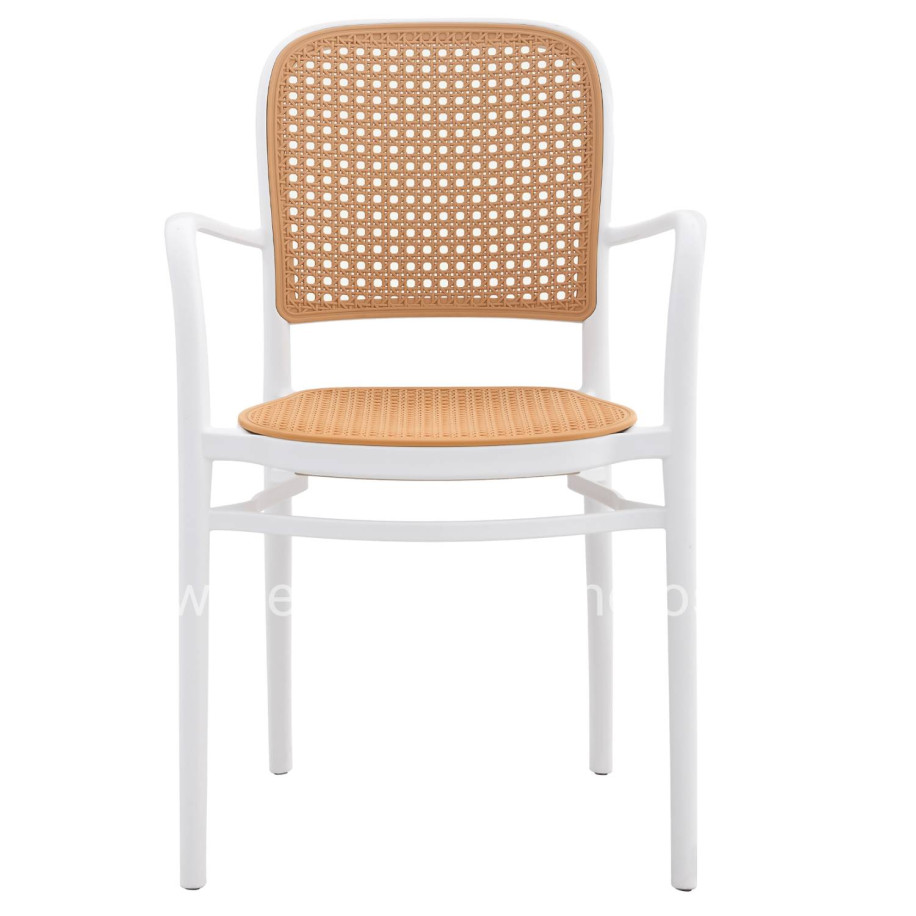 ARMCHAIR POLYPROPYLENE FLOW HM5938.01 WHITE AND BEIGE 56x52.5x85.5Hcm.