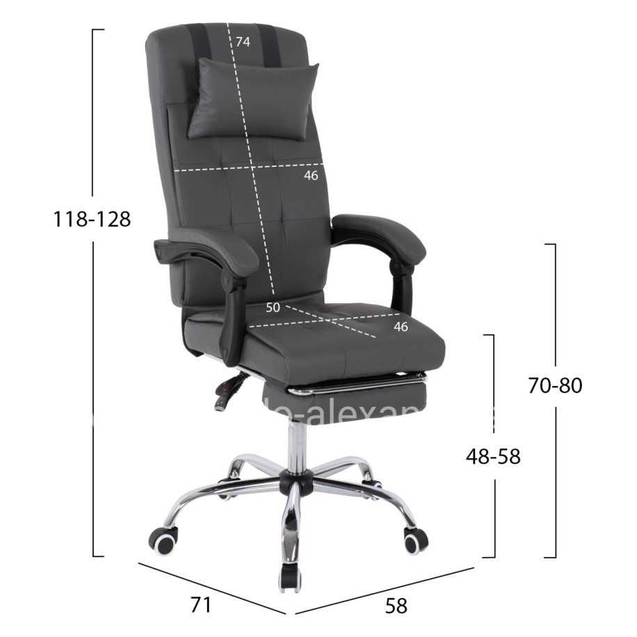 ΠΟΛΥΘΡΟΝΑ ΓΡΑΦΕΙΟΥ ΔΙΕΥΘΥΝΤΙΚΗ ΓΚΡΙ HM1057.20 ΜΕ ΠΤΥΣΣΟΜΕΝΟ ΥΠΟΠΟΔΙΟ 58x71x128Y εκ.
