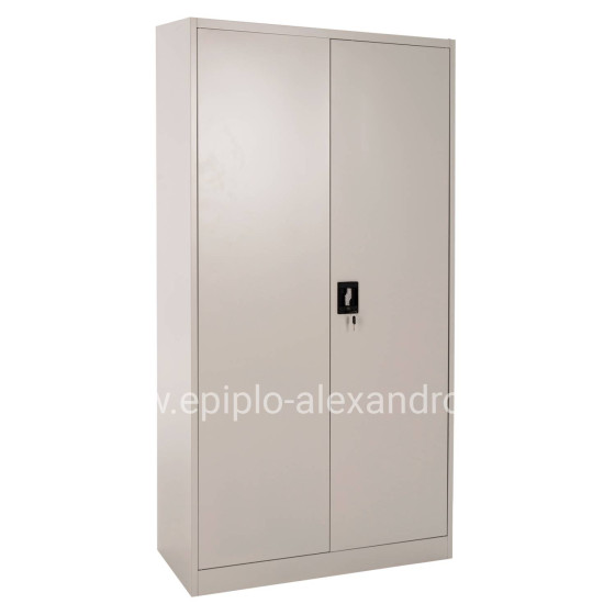 WARDROBE METALLIC DURON HM5959.11 2-LEAF WITH 5 STORAGE SPACES LIGHT GREY 90Χ40Χ180Hcm.