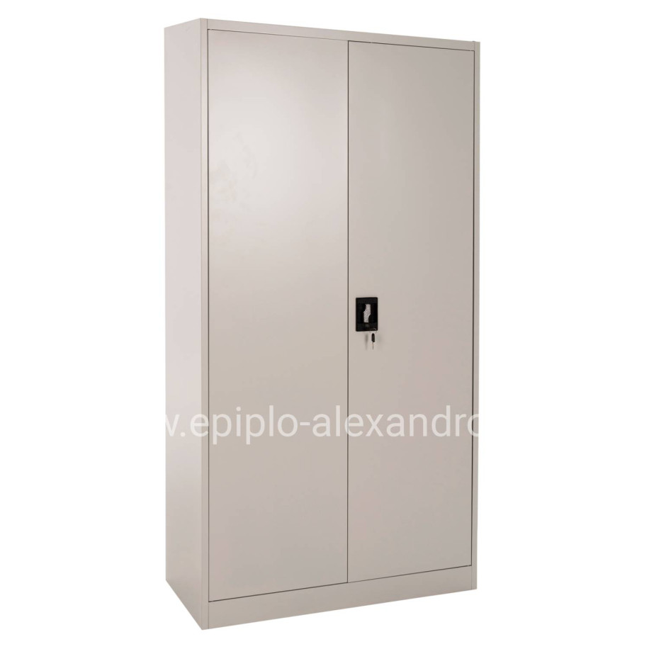 WARDROBE METALLIC DURON HM5959.11 2-LEAF WITH 5 STORAGE SPACES LIGHT GREY 90Χ40Χ180Hcm.