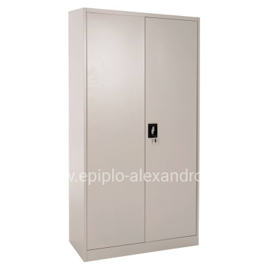 WARDROBE METALLIC DURON HM5959.11 2-LEAF WITH 5 STORAGE SPACES LIGHT GREY 90Χ40Χ180Hcm.