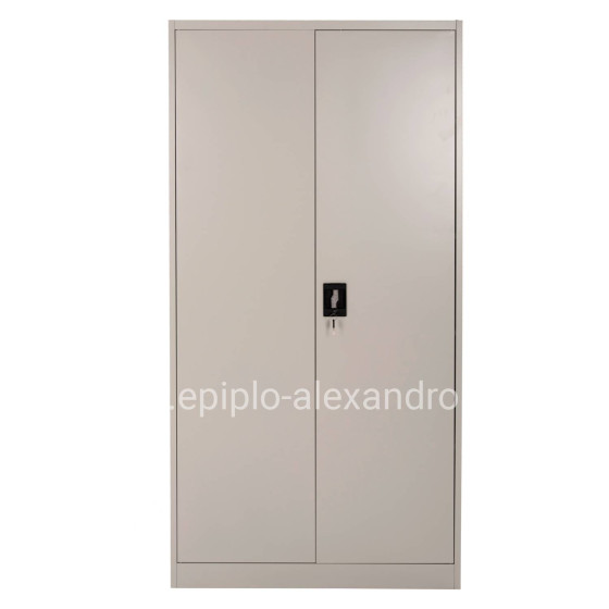 WARDROBE METALLIC DURON HM5959.11 2-LEAF WITH 5 STORAGE SPACES LIGHT GREY 90Χ40Χ180Hcm.