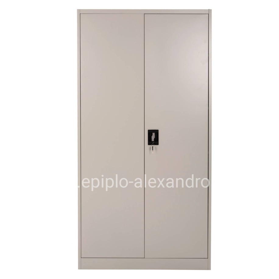 WARDROBE METALLIC DURON HM5959.11 2-LEAF WITH 5 STORAGE SPACES LIGHT GREY 90Χ40Χ180Hcm.