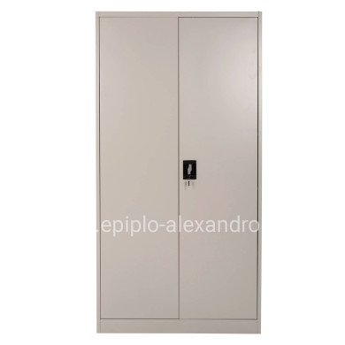 WARDROBE METALLIC DURON HM5959.11 2-LEAF WITH 5 STORAGE SPACES LIGHT GREY 90Χ40Χ180Hcm.
