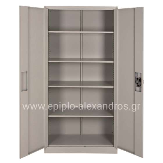 WARDROBE METALLIC DURON HM5959.11 2-LEAF WITH 5 STORAGE SPACES LIGHT GREY 90Χ40Χ180Hcm.