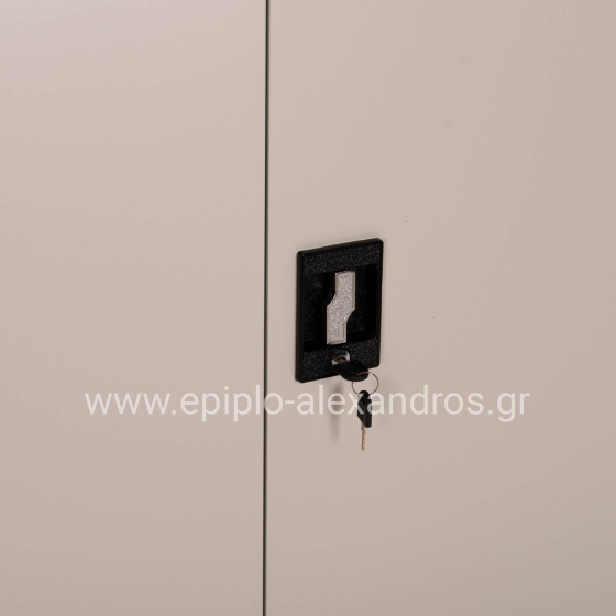 WARDROBE METALLIC DURON HM5959.11 2-LEAF WITH 5 STORAGE SPACES LIGHT GREY 90Χ40Χ180Hcm.