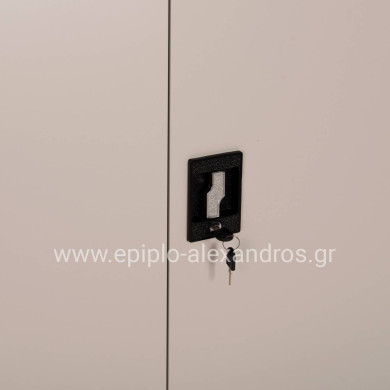 WARDROBE METALLIC DURON HM5959.11 2-LEAF WITH 5 STORAGE SPACES LIGHT GREY 90Χ40Χ180Hcm.