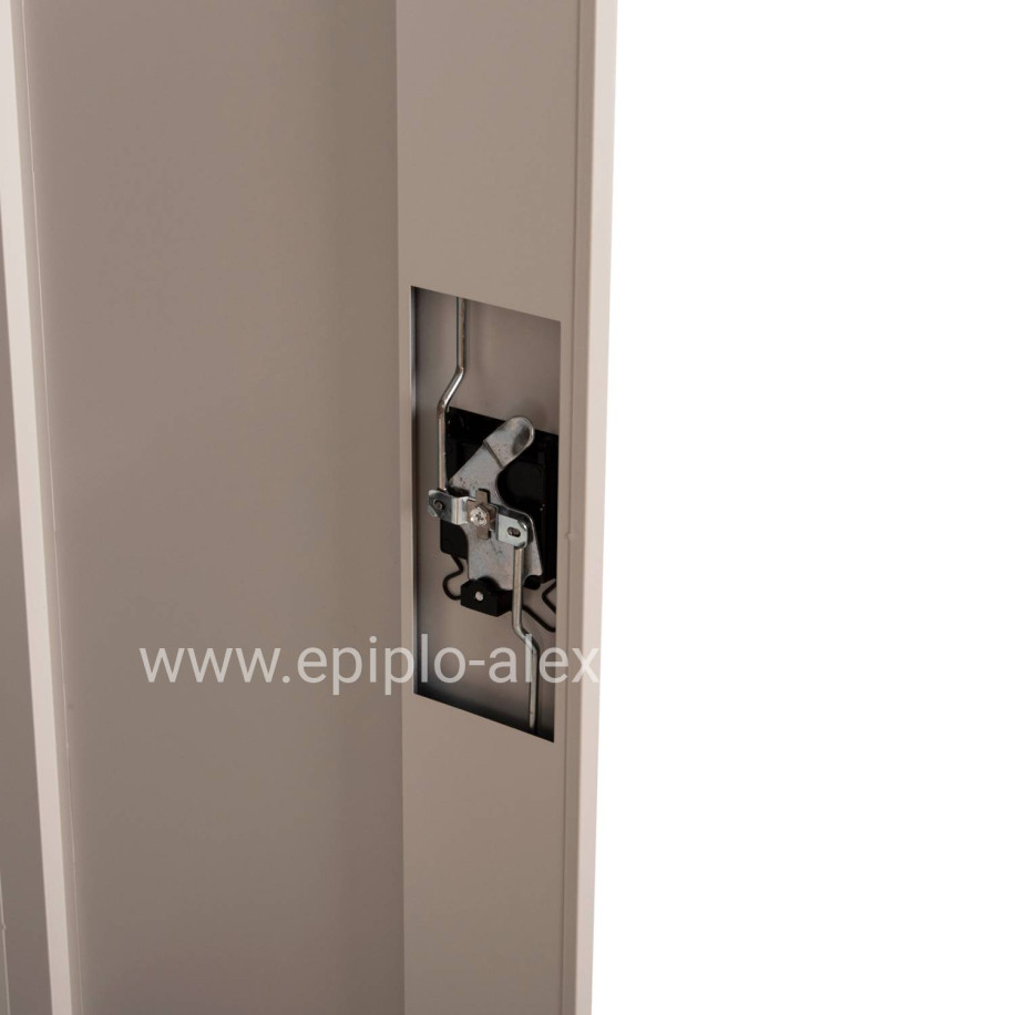 WARDROBE METALLIC DURON HM5959.11 2-LEAF WITH 5 STORAGE SPACES LIGHT GREY 90Χ40Χ180Hcm.