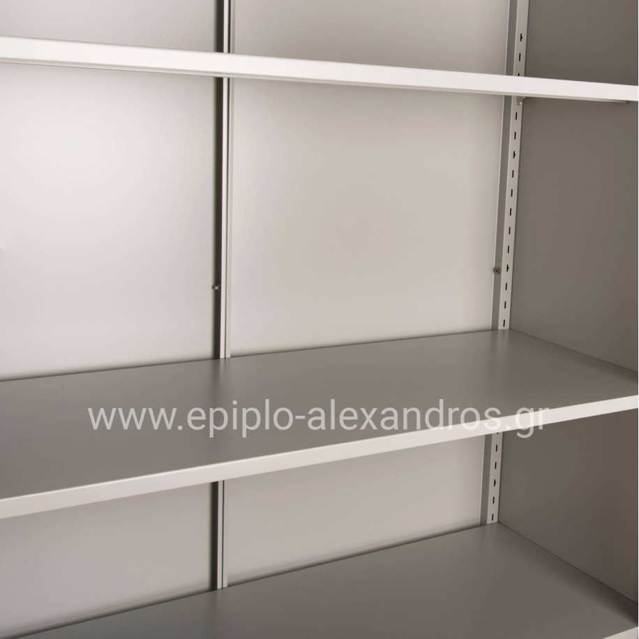 WARDROBE METALLIC DURON HM5959.11 2-LEAF WITH 5 STORAGE SPACES LIGHT GREY 90Χ40Χ180Hcm.