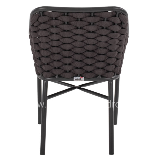 ARMCHAIR ALUMINUM HM5858.01 WITH ROPE- GREY COLOR 56x58x76Hcm.