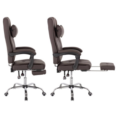 EXECUTIVE OFFICE CHAIR HM1057.19 BROWN WITH FOLDING FOOTREST 58x71x128Hcm.
