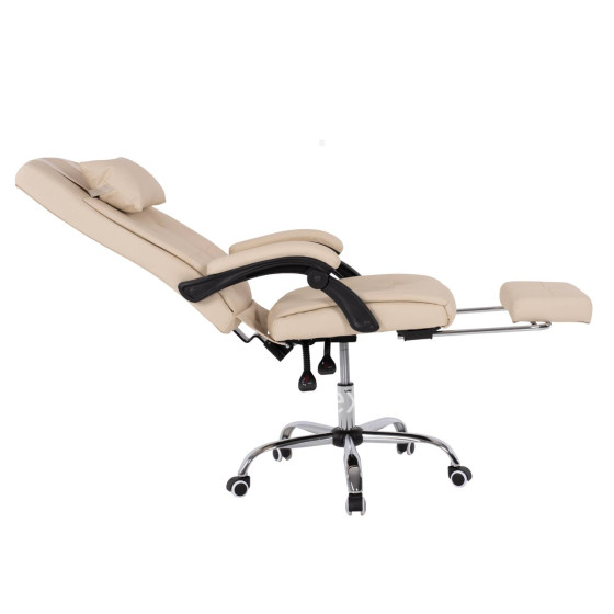 EXECUTIVE OFFICE CHAIR HM1057.12 BEIGE WITH FOLDING FOOTREST 58x71x128Hcm.