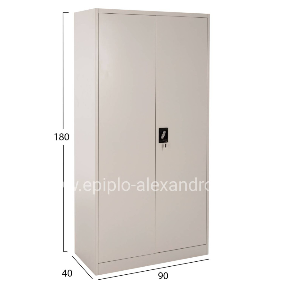 WARDROBE CLOD HM5961.11 METALLIC 2-LEAF LIGHT GREY 90Χ40Χ180Hcm.