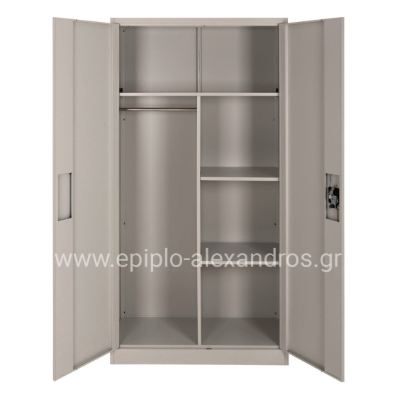 WARDROBE CLOD HM5961.11 METALLIC 2-LEAF LIGHT GREY 90Χ40Χ180Hcm.