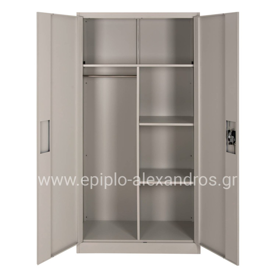 WARDROBE CLOD HM5961.11 METALLIC 2-LEAF LIGHT GREY 90Χ40Χ180Hcm.
