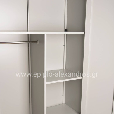 WARDROBE CLOD HM5961.11 METALLIC 2-LEAF LIGHT GREY 90Χ40Χ180Hcm.