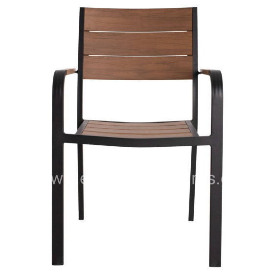 ΠΟΛΥΘΡΟΝΑ ΑΛΟΥΜΙΝΙΟΥ SAGA ΜΑΥΡΗ ΜΕ POLYWOOD HM5127.03 56x55x85,5Yεκ.