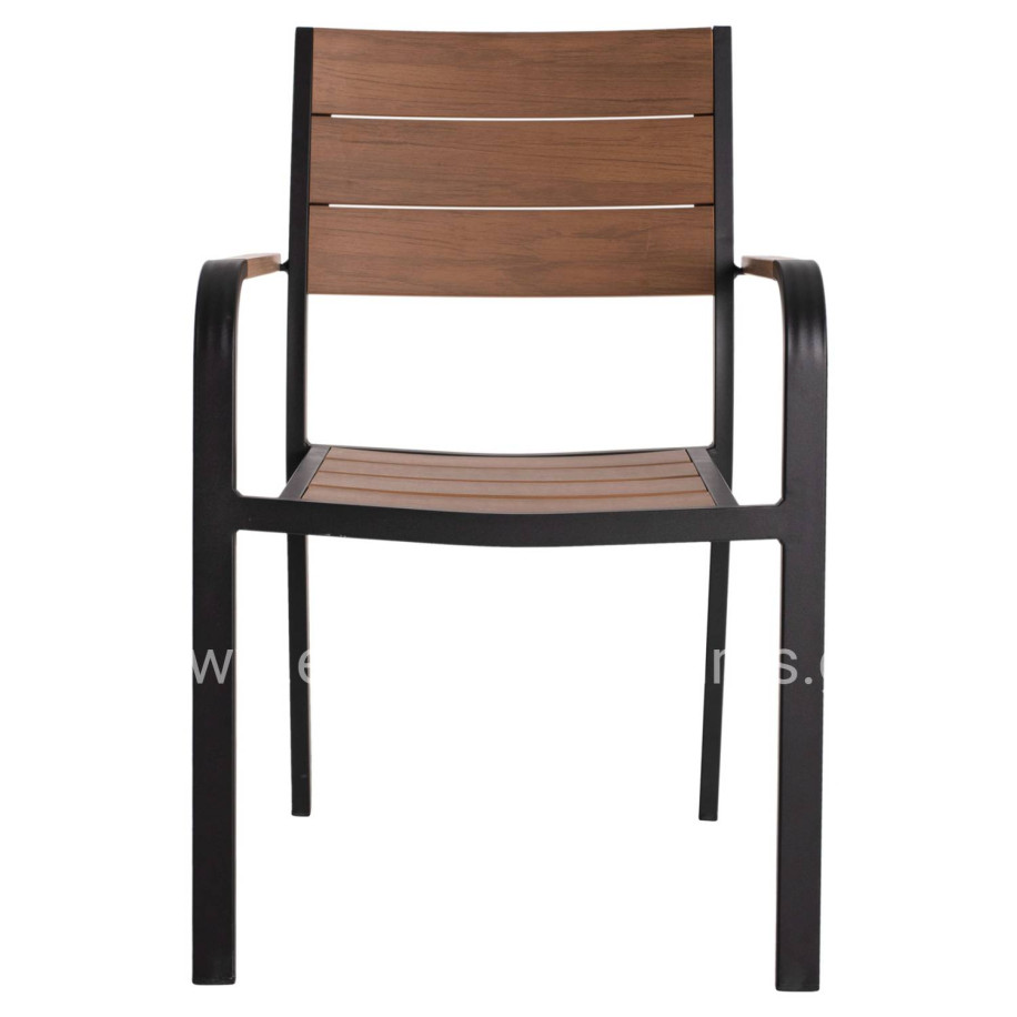 ΠΟΛΥΘΡΟΝΑ ΑΛΟΥΜΙΝΙΟΥ SAGA ΜΑΥΡΗ ΜΕ POLYWOOD HM5127.03 56x55x85,5Yεκ.