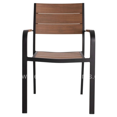 ΠΟΛΥΘΡΟΝΑ ΑΛΟΥΜΙΝΙΟΥ SAGA ΜΑΥΡΗ ΜΕ POLYWOOD HM5127.03 56x55x85,5Yεκ.