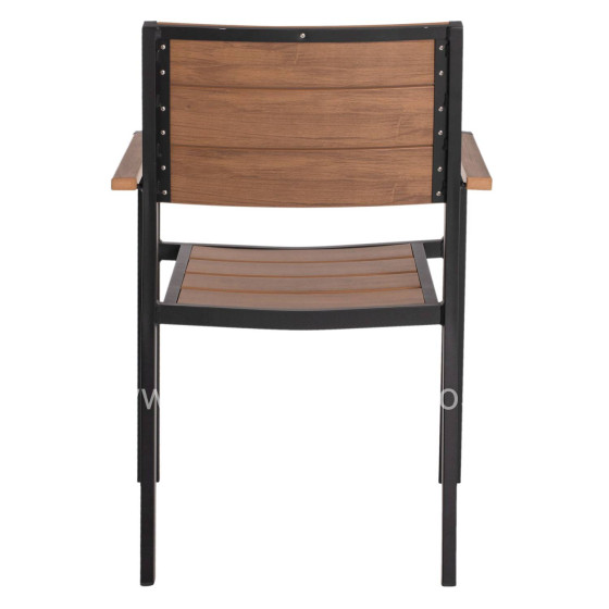 ΠΟΛΥΘΡΟΝΑ ΑΛΟΥΜΙΝΙΟΥ SAGA ΜΑΥΡΗ ΜΕ POLYWOOD HM5127.03 56x55x85,5Yεκ.