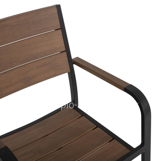 ΠΟΛΥΘΡΟΝΑ ΑΛΟΥΜΙΝΙΟΥ SAGA ΜΑΥΡΗ ΜΕ POLYWOOD HM5127.03 56x55x85,5Yεκ.