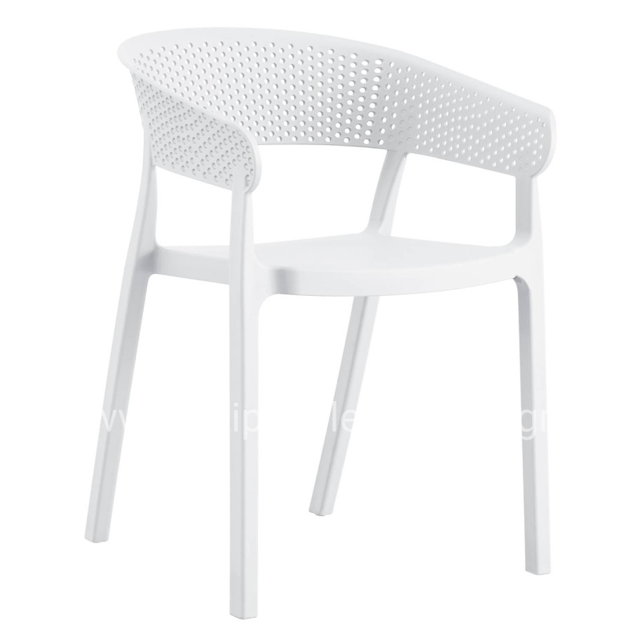 ARMCHAIR POLYPROPYLENE PERFOE HM5941.01 IN WHITE 56x50.5x73Hcm.