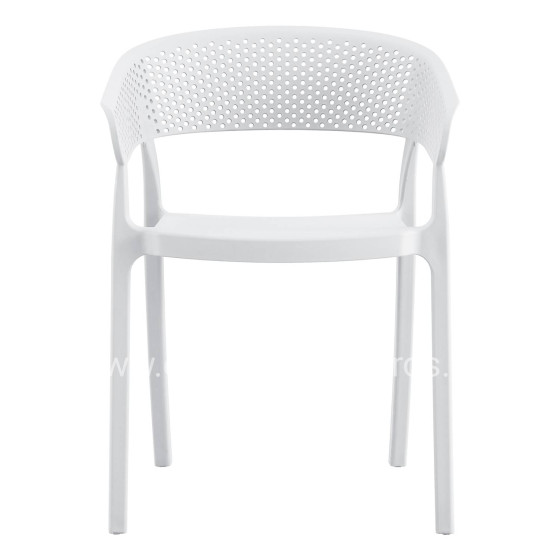 ARMCHAIR POLYPROPYLENE PERFOE HM5941.01 IN WHITE 56x50.5x73Hcm.