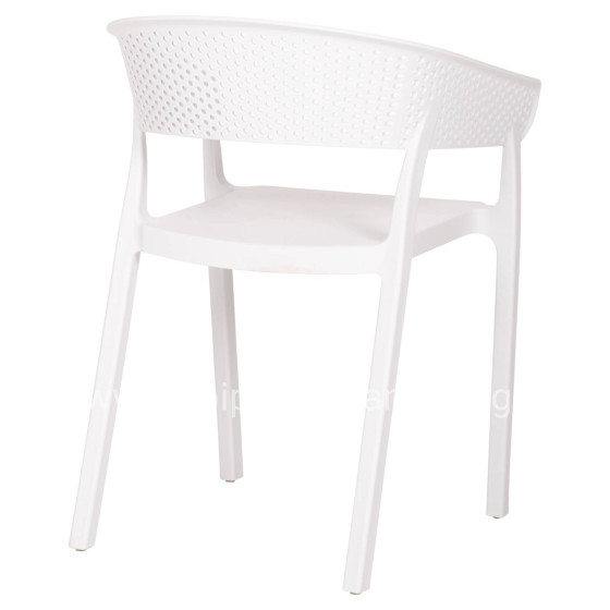ARMCHAIR POLYPROPYLENE PERFOE HM5941.01 IN WHITE 56x50.5x73Hcm.