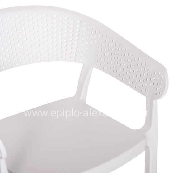ARMCHAIR POLYPROPYLENE PERFOE HM5941.01 IN WHITE 56x50.5x73Hcm.