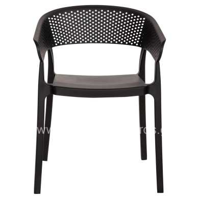 ARMCHAIR POLYPROPYLENE PERFOE HM5941.02 IN BLACK 53,5x50,5x73Hcm.