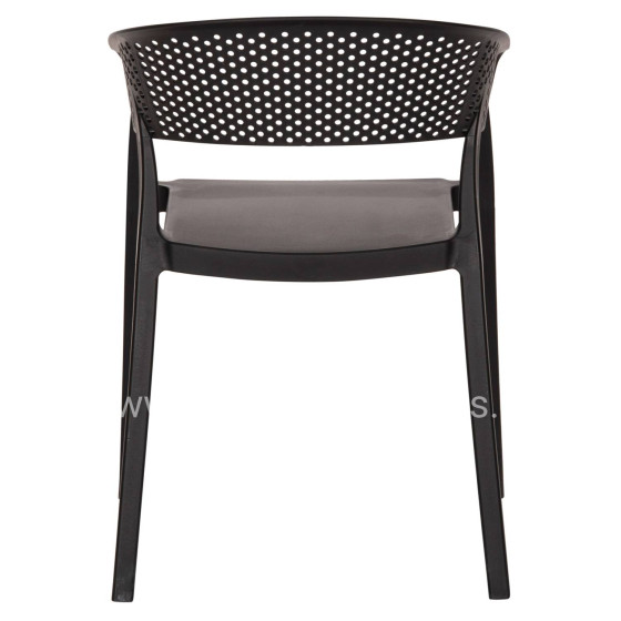 ARMCHAIR POLYPROPYLENE PERFOE HM5941.02 IN BLACK 53,5x50,5x73Hcm.