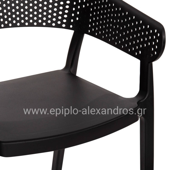 ARMCHAIR POLYPROPYLENE PERFOE HM5941.02 IN BLACK 53,5x50,5x73Hcm.