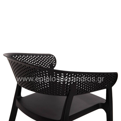 ARMCHAIR POLYPROPYLENE PERFOE HM5941.02 IN BLACK 53,5x50,5x73Hcm.