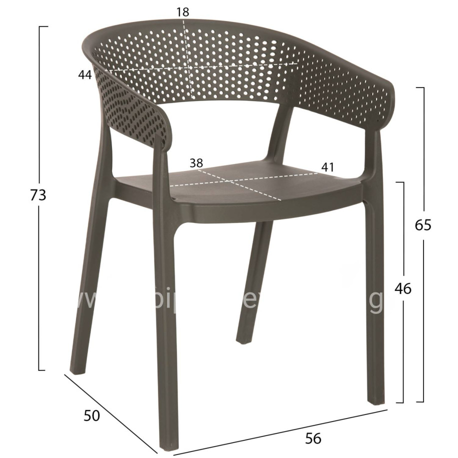 ΠΟΛΥΘΡΟΝΑ ΠΟΛΥΠΡΟΠΥΛΕΝΙΟΥ PERFOE HM5941.07 DARK OLIVE 53,5x50,5x73Υεκ.