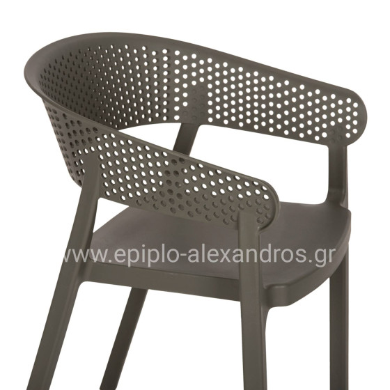 ARMCHAIR POLYPROPYLENE PERFOE HM5941.07 IN DARK OLIVE 53,5x50,5x73Hcm.