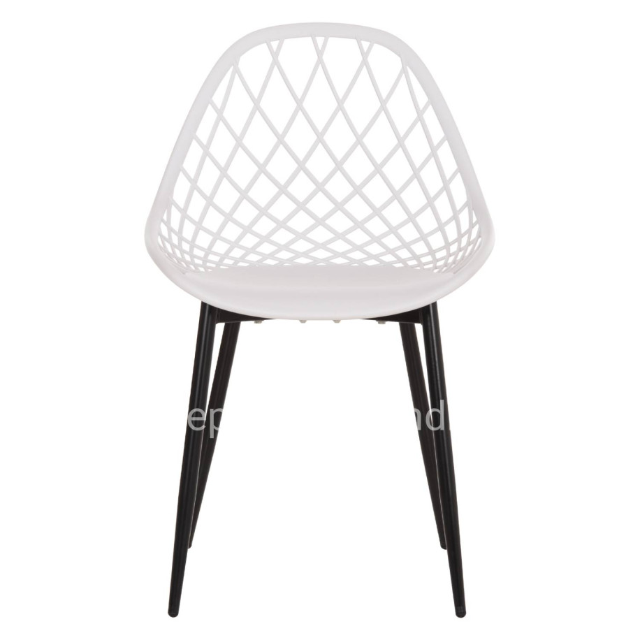 ΚΑΡΕΚΛΑ ΠΟΛΥΠΡΟΠΥΛΕΝΙΟΥ ΛΕΥΚΗ LIO ΜΕ ΜΕΤΑΛΛΙΚΑ ΠΟΔΙΑ ΜΑΥΡΑ HM9524.01 52x53x82Υ εκ.