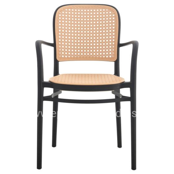 ARMCHAIR POLYPROPYLENE FLOW HM5938.02 BLACK AND BEIGE 56x52.5x85.5Hcm.