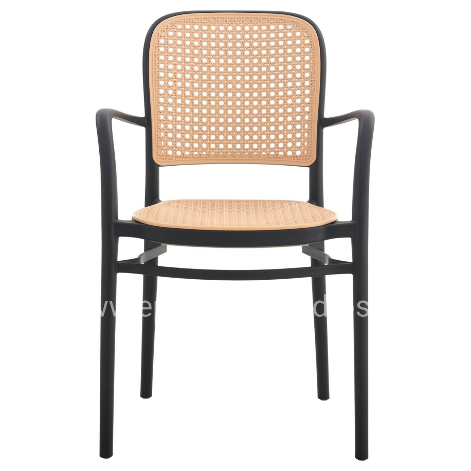 ARMCHAIR POLYPROPYLENE FLOW HM5938.02 BLACK AND BEIGE 56x52.5x85.5Hcm.