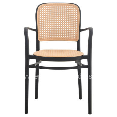 ARMCHAIR POLYPROPYLENE FLOW HM5938.02 BLACK AND BEIGE 56x52.5x85.5Hcm.