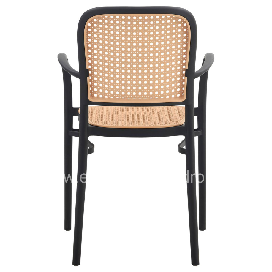ARMCHAIR POLYPROPYLENE FLOW HM5938.02 BLACK AND BEIGE 56x52.5x85.5Hcm.