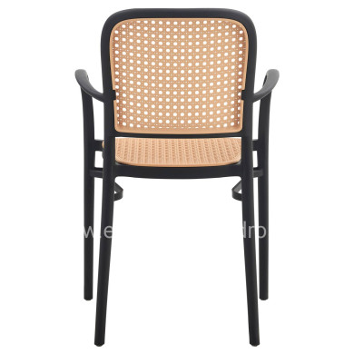 ARMCHAIR POLYPROPYLENE FLOW HM5938.02 BLACK AND BEIGE 56x52.5x85.5Hcm.