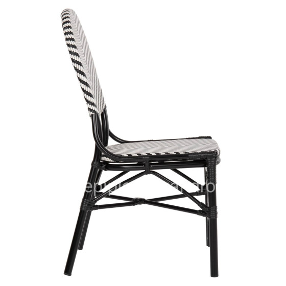CHAIR ALUMINUM HM5927.01 WITH TEXTLINE BLACK-WHITE 46x56x95Hcm.