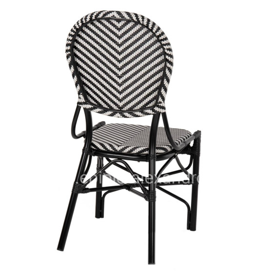 CHAIR ALUMINUM HM5927.01 WITH TEXTLINE BLACK-WHITE 46x56x95Hcm.