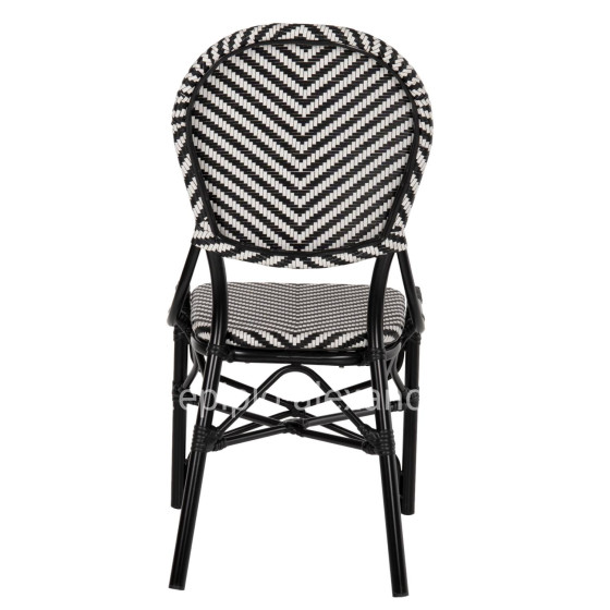 CHAIR ALUMINUM HM5927.01 WITH TEXTLINE BLACK-WHITE 46x56x95Hcm.