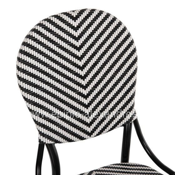 CHAIR ALUMINUM HM5927.01 WITH TEXTLINE BLACK-WHITE 46x56x95Hcm.