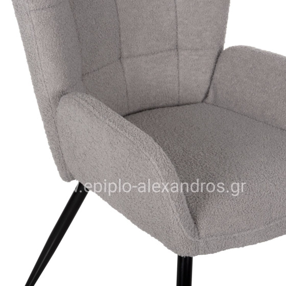 ΠΟΛΥΘΡΟΝΑ ΜΠΕΡΖΕΡΑ CRAWLEY ΜΕ ΥΠΟΠΟΔΙΟ HM8918.21 ΥΦΑΣΜΑ ΜΠΟΥΚΛΕ ΓΚΡΙ 70x74x105Υ εκ.