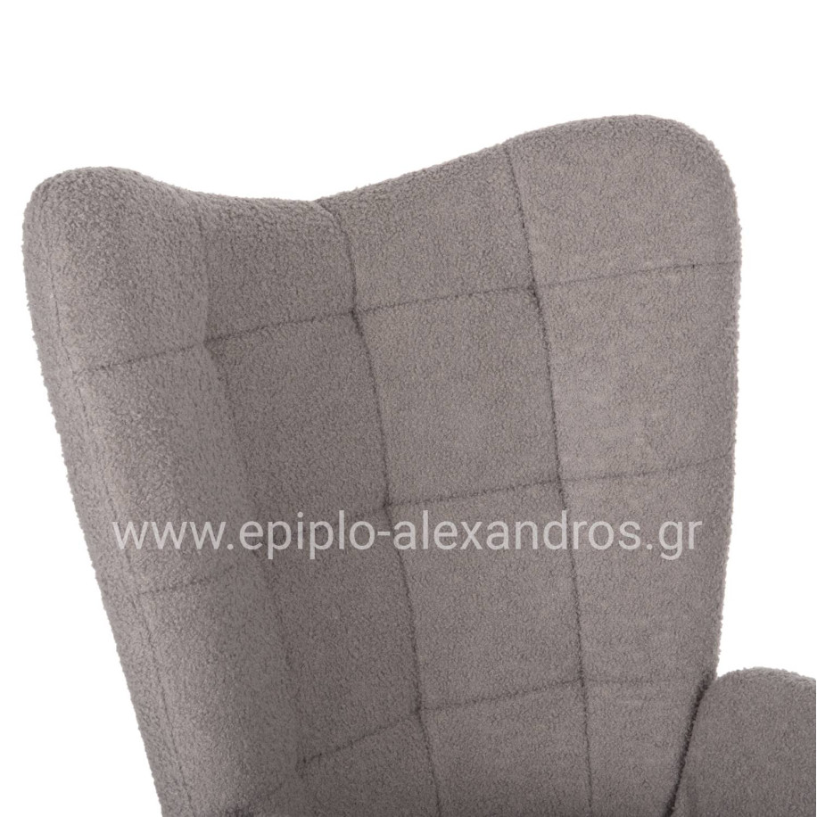 ΠΟΛΥΘΡΟΝΑ ΜΠΕΡΖΕΡΑ CRAWLEY ΜΕ ΥΠΟΠΟΔΙΟ HM8918.21 ΥΦΑΣΜΑ ΜΠΟΥΚΛΕ ΓΚΡΙ 70x74x105Υ εκ.