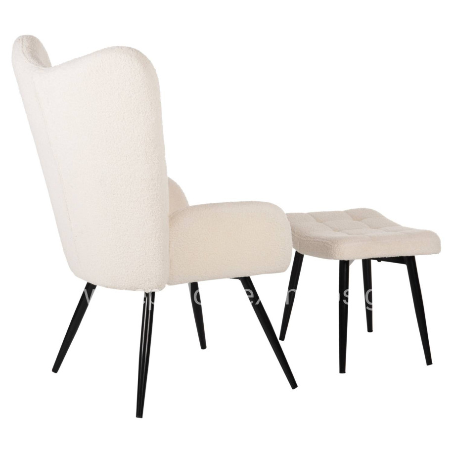 ΠΟΛΥΘΡΟΝΑ ΜΠΕΡΖΕΡΑ CRAWLEY ΜΕ ΥΠΟΠΟΔΙΟ HM8918.25 ΥΦΑΣΜΑ ΜΠΟΥΚΛΕ ΛΕΥΚΟ 70x74x105Y εκ.